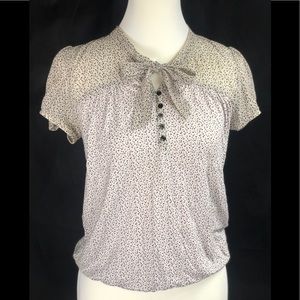 Loft polka dot silk & cotton top